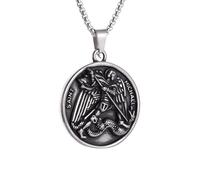 necklaces personalised necklace,Retro Dragon Slaying Warrior Medal Pendant Necklace for Men and Women Creative Fashion Cool Punk Style Jewelry
