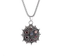 necklaces personalised necklace,Retro Ethnic Style Lotus Crystal Colorful Gemstone Pendant Necklace Women's Fashion Personalized Birthday Party Jewelry Gift