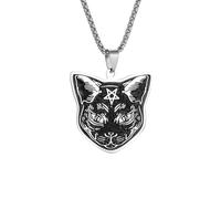 necklaces personalised necklace,Retro Five-Pointed Star Seal Cat Animal Pendant Necklace for Men and Women Religious Alternative Punk Jewelry