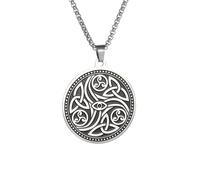 necklaces personalised necklace,Vintage Celtic Knot Witch Knot Triple Helix Rune Devil's Eye Medal Pendant Necklace for Men Women Punk Amulet Jewelry Gift
