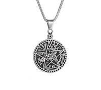 necklaces personalised necklace,Vintage Pentagram Energy Pendant Necklace for Men Jewish Hebrew Tetragram Wiccan Magic Amulet Jewelry