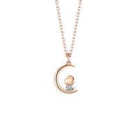 Necklaces, S925 Sterling Silver Zodiac Horoscope Necklace Cresent Zircon