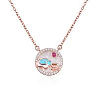 Necklaces, Sterling Rose Gold Vintage Necklace For Women S925 Sterling Silver Blue Sky Dolomite Zircon Enamel Necklace Dainty Trendy Choker Delicate Necklace Chain Gift Jewelry For Her Girls Co