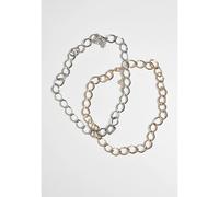 Urban Classics Big Classic Necklace, Pack of 2, Gold/Silver, One Size, one size, Metal, No Gemstone
