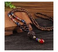 Necklaces Vintage Ethnic Style Lotus Ox Horn Wood Beaded Stone Pendants & Necklaces Statement Nepal Necklace Women Men Jewelry (Size : Style2)