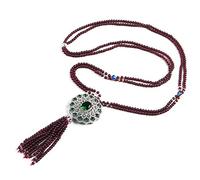 Necklaces Wine Red Genuine Natural Garnet Quartz Crystal Round Bead Woman Necklace 3mm