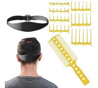 Neckline Shaving Template, Hair Cutting Kit Pro Hair Clippers for Men Professional, Self Haircutting Portable Band Template, 7 Comb Teeth Accessories and Comb