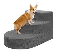 NECKORY Small Dog Stairs, Foam Steps for Small Dogs and Cats, 3 Step Ramp for High Beds, Sofas, Windows and Armchairs, Pet Stairs with Removable Cover