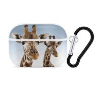 Necks of Giraffe AirPods Pro 2 Case Cover, Shockproof Hard Shell Protective Case for Women Men, Compatible with Airpod Pro Case 2nd/1st Generation with Keychain-White