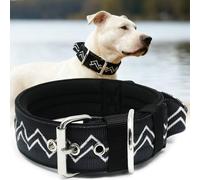 NeckShield Control Dog Collar for Large Dogs, 5 cm Wide, with Extra Thick Padding and Handle, SGS Certified Safety, Professional Protection, 35-43 cm, Carbon Black