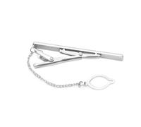 Necktie Clip Men Iron Silver for Business and Casual Wear | Spring-loaded Bar Clasp, Slides Horizontally to Hold the Tie in Place and Keep it Straight