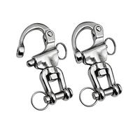 Necmetu Snap Shackle Sailing Halyard, 316 Stainless Steel Clevis Swivel Jaw Swivel Shackle, Quick Release Snap Hook for Sailing Rigging Shackles (2-3/4 Inch - 2Pcs)
