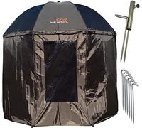 NECO Fishing Umbrella Isothermal Ø250 cm Fishing Umbrella with Cape, Umbrella Stand and Pegs, Protection from Rain, Wind, Cold and UV Sun, 4 Men and Carp Luggage Capacity Inside + GRATIS Case 15035