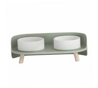 Necoichi Cat Bowl Ceramic Double Bowl with Elevated Base for Cats
