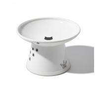 Necoichi Extra Wide Raised Cat Food Bowl, Cat, White, XL, 0.6 kg