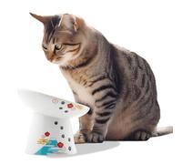 Necoichi Extra Wide Raised Cat Food Bowl, Elevated, Prevent Neck & Whisker Fatigue, Dishwasher and Microwave Safe, No.1 Seller in Japan! (Fuji Limited Edition, Extra Wide Tilted)