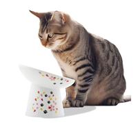 Necoichi Extra Wide Raised Cat Food Bowl, Elevated, Prevent Neck & Whisker Fatigue, Dishwasher and Microwave Safe, No.1 Seller in Japan! (Sakura Limited Edition, Extra Wide Tilted)