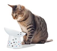 Necoichi Extra Wide Raised Cat Food Bowl, Elevated, Prevent Neck & Whisker Fatigue, Dishwasher and Microwave Safe, No.1 Seller in Japan! (Colorful Dots Limited Edition, Extra Wide Tilted)