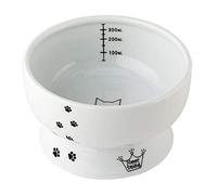 Necoichi Raised Cat Water Bowl, Cat, White, 0.427 kg