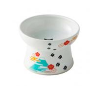 Necoichi Raised Stress Free Cat Food Bowl, Elevated, Backflow Prevention, Dishwasher and Microwave Safe, No.1 Seller in Japan! (Fuji Limited Edition, Regular)