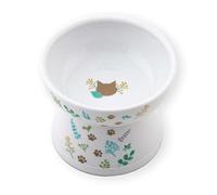 Necoichi Raised Stress Free Cat Food Bowl, Elevated, Backflow Prevention, Dishwasher and Microwave Safe, No.1 Seller in Japan! (2022 Botanical Garden Limited Edition, Large), White