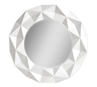 necro round high gloss wall bedroom mirror in white frame