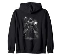 Necromancer Dark Wizard With Skeleton an Army Zip Hoodie