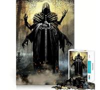 Necromancer on Graveyard Jigsaw Puzzles 1000 Piece for Teenagers Strengthen Memory Home Leisure Clean Edge Cherished Gift (38x52cm)