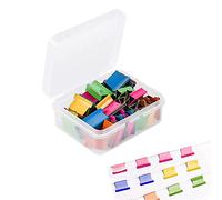 NectaRoy 80 Reusable Staples, Push Clamp Stapler Paper Clam Clip Refills for Fixing Loose Leaf Paper Bookbinding Documents Reports Assignments, Multicolor