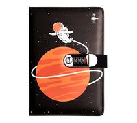 NectaRoy A5 Lockable Diary, PU Leather Password Notebook(Universe Planet Astronaute), Secret Travel Journal with Lock for Office School Supplies Student Stationery Birthday Gift, 210x145mm