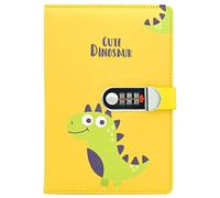 NectaRoy A5 Lockable Diary Travel Journal, PU Leather Cartoon Animals Pattern Password Notebook Sketchbook, Office School Supplies Student Stationery Birthday Gift, Pen Holder&Card Slots, 215x145mm