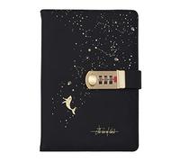 NectaRoy A5 Travel Journal with Lock(The Sea of Star), PU Leather Password Notebook, Lockable Diary Planner Agenda for Office School Supplies Student Stationery Birthday Gift, 215x145mm