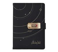 NectaRoy A5 Travel Journal with Lock(The Sea of Star), PU Leather Password Notebook, Lockable Diary Planner Agenda for Office School Supplies Student Stationery Birthday Gift, 215x145mm