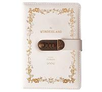 NectaRoy A5 Vintage Lockable Journal with Flowers Design, 120 Sheets Secret Notebook Travel Diary, PU Leather Writing Notepad with Pen Holder&Card Slots, Personal Sketchbook Birthday Gift, 210x145mm