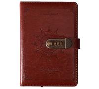 NectaRoy A5 Vintage Lockable Journal with Rudder Design, 120 Sheets Secret Notebook Travel Diary, PU Leather Writing Notepad with Pen Holder&Card Slots, Personal Sketchbook Birthday Gift, 210x145mm