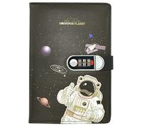 NectaRoy Lockable Diary, PU Leather Password Notebook(Universe Planet), A5 Secret Travel Journal with Lock for Office School Supplies Student Stationery Birthday Gift, 210x145mm