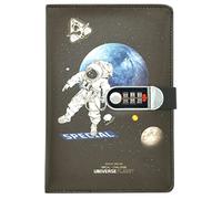 NectaRoy Lockable Diary, PU Leather Password Notebook(Universe Planet), A5 Secret Travel Journal with Lock for Office School Supplies Student Stationery Birthday Gift, 210x145mm
