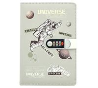 NectaRoy Lockable Diary, PU Leather Password Notebook(Universe Planet), A5 Secret Travel Journal with Lock for Office School Supplies Student Stationery Birthday Gift, 210x145mm