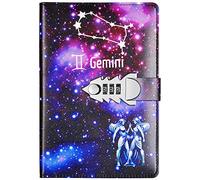 NectaRoy Notebook with Combination Lock - Constellation Personal Journal with Padlock - Notebook Journal Secret Notebook in PU Leather for Office - Girls' Diary, Size 215x150mm