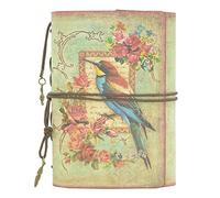 NectaRoy Retro Vintage Leather Writing Journal Notebook, 6-Holes European Style Spiral Bound Loose-Leaf Refillable Daily Sketchbook Diary Traveler with Blank Inserts and Zipper Pocket, 185x130mm