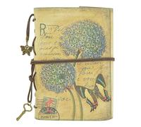 NectaRoy Retro Vintage Leather Writing Journal Notebook, 6-Holes European Style Spiral Bound Loose-Leaf Refillable Daily Sketchbook Diary Traveler with Blank Inserts and Zipper Pocket, 185x130mm