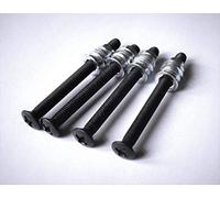 Nectite Guitar Neck Screws & Threaded Inserts - Black - for Fender Stratocaster & Telecaster - M4, 45 mm (Set of 4 with Mounting Tool)