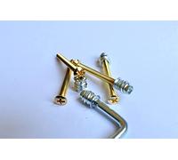Nectite Guitar Neck Screws & Threaded Inserts - Gold - for Fender Stratocaster & Telecaster - M5, 45 mm Big Head (Set of 4 with Mounting Tool)