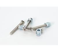 Nectite Guitar Neck Screws & Threaded Inserts - Nickel - for Fender Stratocaster & Telecaster - M4, 35 mm Short (Set of 4 with Mounting Tool)