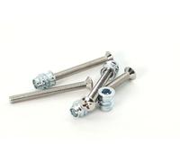 Nectite Guitar Neck Screws & Threaded Inserts - Nickel - for Fender Stratocaster & Telecaster - M4, 40 mm for Fender-style bass (Set of 4 with Mounting Tool)