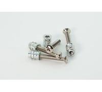 Nectite Guitar Neck Screws & Threaded Inserts - Nickel - for Fender Stratocaster & Telecaster - M5, 35 mm Short (Set of 4 with Mounting Tool)