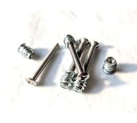 Nectite Guitar Neck Screws & Threaded Inserts - Stainless Steel - for Fender Stratocaster & Telecaster - M4, 35 mm Short (Set of 4 with Mounting Tool)