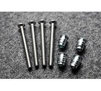 Nectite Guitar Neck Screws & Threaded Inserts - Stainless Steel - for Fender Stratocaster & Telecaster - M4, 40 mm for Fender-style bass (Set of 4 with Mounting Tool)