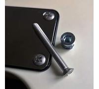 Nectite Guitar Neck Screws & Threaded Inserts - Stainless Steel - for Fender Stratocaster & Telecaster - M5, 45 mm Big Head (Set of 4 with Mounting Tool)