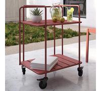 necton penelope metal serving cart in persimmon red